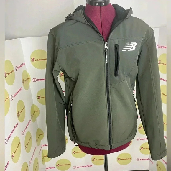 New Balance Men's Softshell Full Zip Fleece Lined Hooded Jacket - Picture 1 of 6